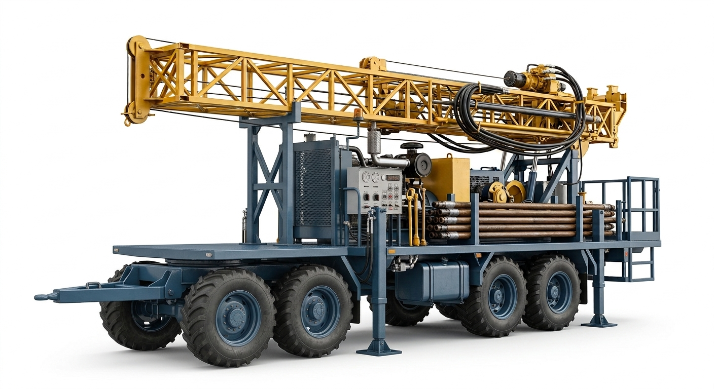 Trolley mounted drilling rig