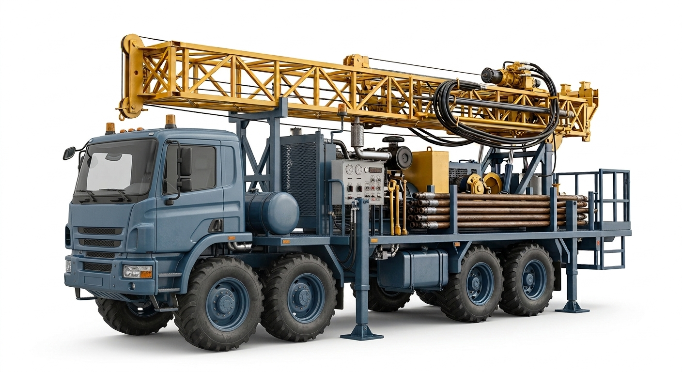 Truck mounted drilling rig